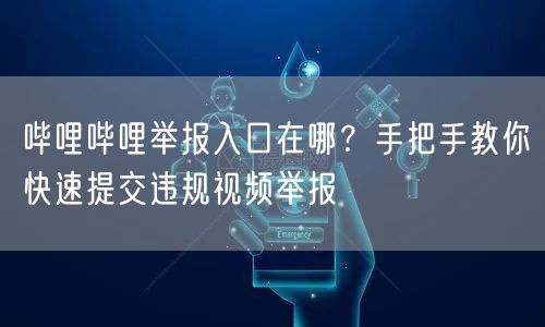 哔哩哔哩举报入口在哪？手把手教你快速提交违规视频举报