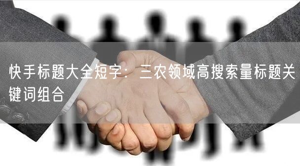 快手标题大全短字：三农领域高搜索量标题关键词组合