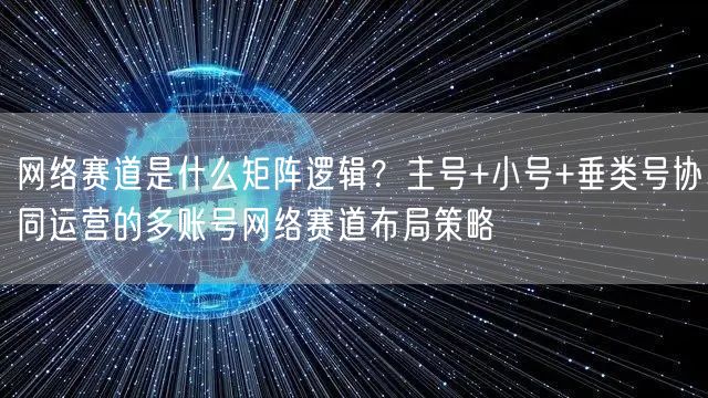 网络赛道是什么矩阵逻辑？主号+小号+垂类号协同运营的多账号网络赛道布局策略