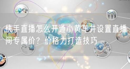 快手直播怎么开通小黄车并设置直播间专属价？价格力打造技巧