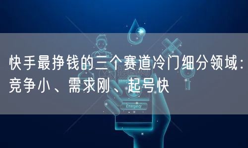 快手最挣钱的三个赛道冷门细分领域：竞争小、需求刚、起号快