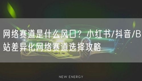 网络赛道是什么风口？小红书/抖音/B站差异化网络赛道选择攻略
